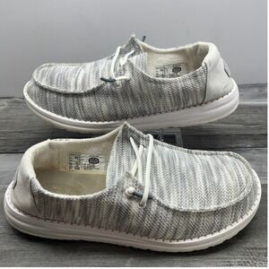 Hey Dude Wendy Sox Wide Glacier Grey Knit Slip On Loafers 40152-1HD Womens 9 D